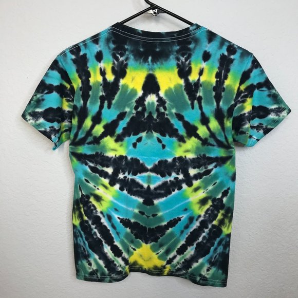 🍭KIDS Tie-Dye T-Shirt | Black/Blue/Green | Small - Picture 5 of 7